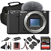 Sony ZV-E10 Mirrorless Camera 24.2MP &amp; Card Reader Bundle | For Photography &amp; Video | 4K Video | 24.2 MP APS-C Sensor | Digital Camera | HDMI + 64GB Memory Card + Tripod + HDMI Cable