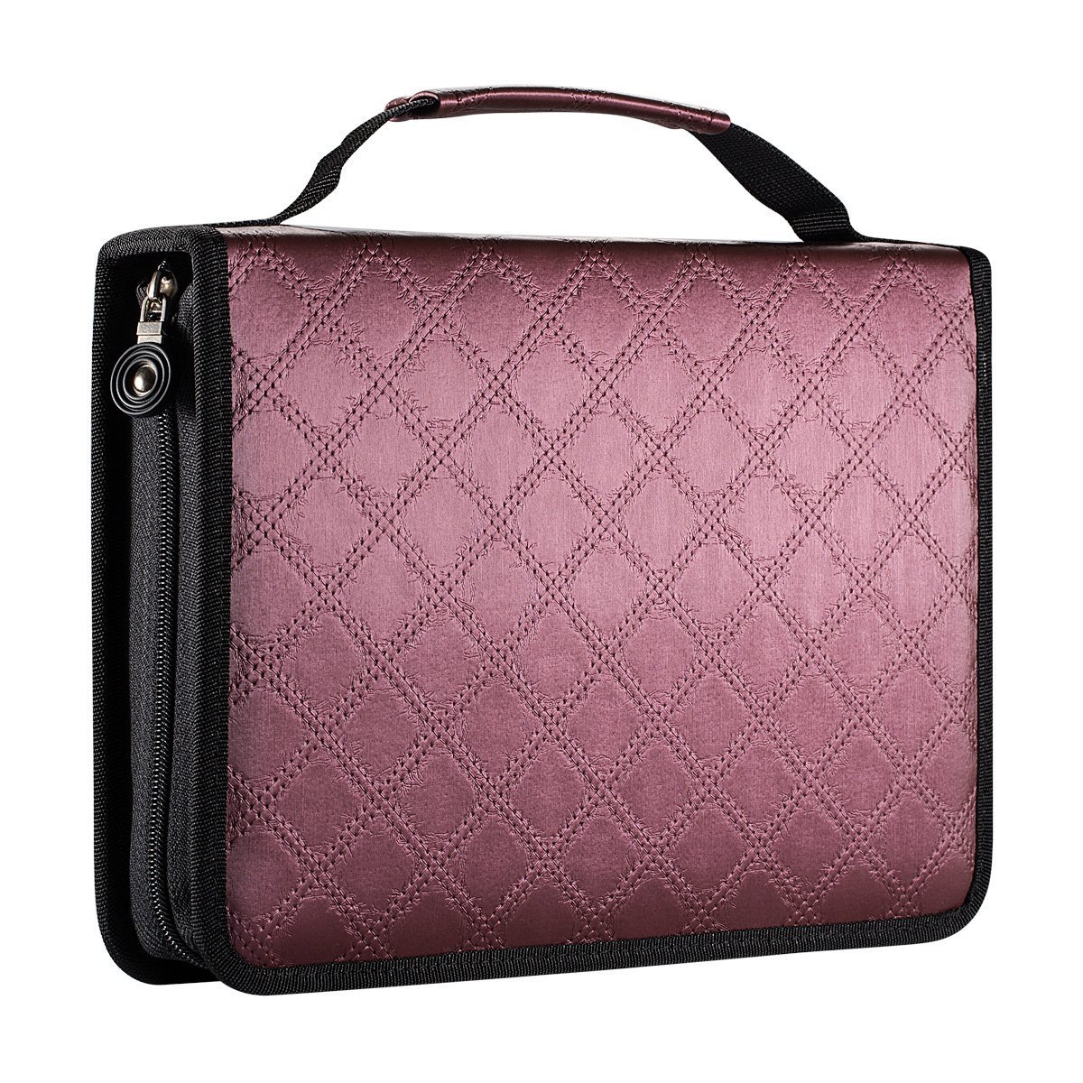 WINSHEA 120 Slots PU Leather Pencil Case Pencil Holder Large Capacity Multi-layer Zippered Students Pencil Pouch Pencil Wrap Bag Colored Pencils Case Organiser Stationary (Purple Red)