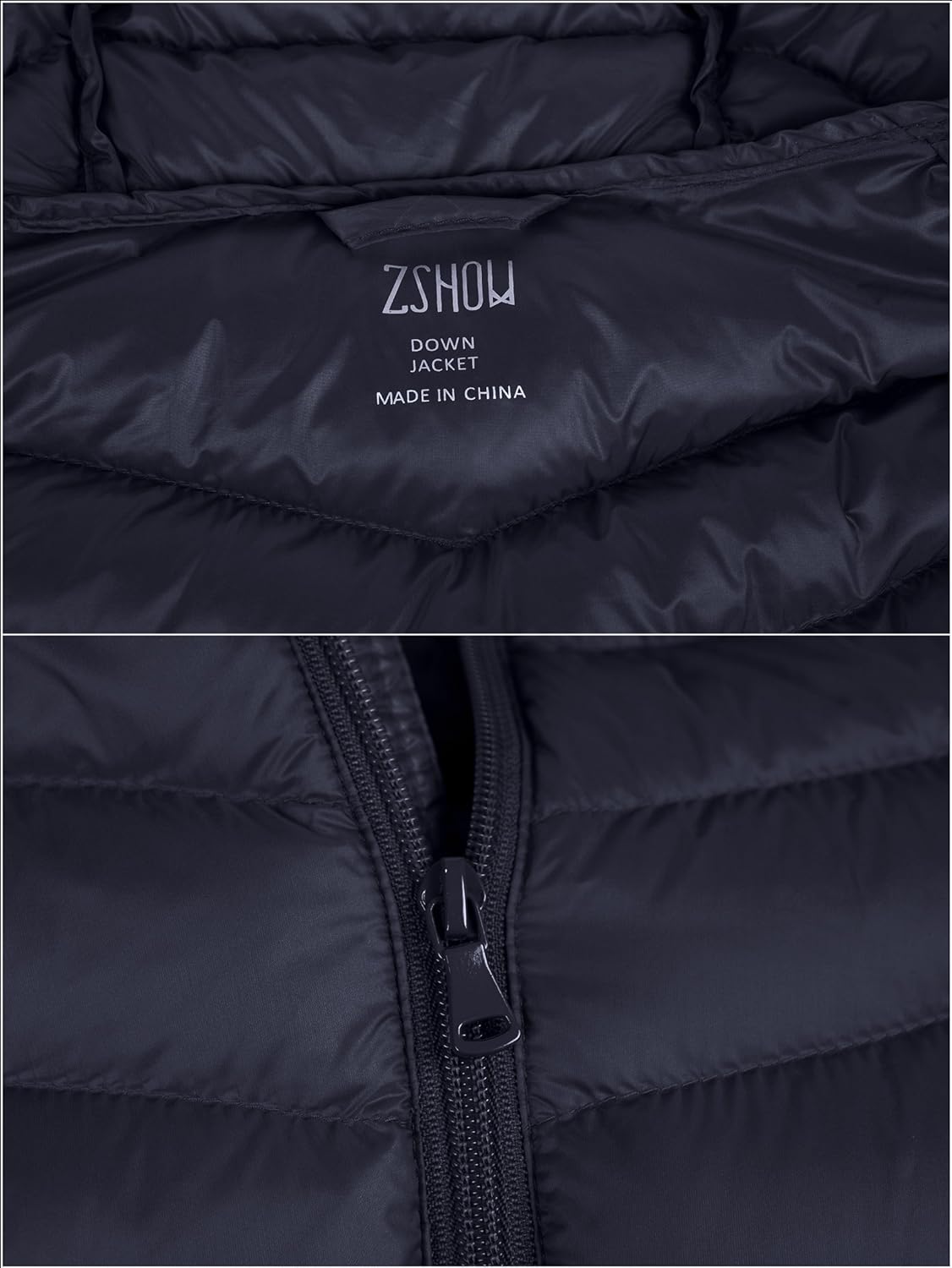 ZSHOW Men's Packable Down Jacket Hooded Lightweight Winter Coat: Clothing