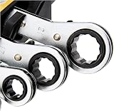 Rolson 46905 5 Piece Ratchet Ring Spanner Set 6x8 to 19x21mm Chrome view 2
