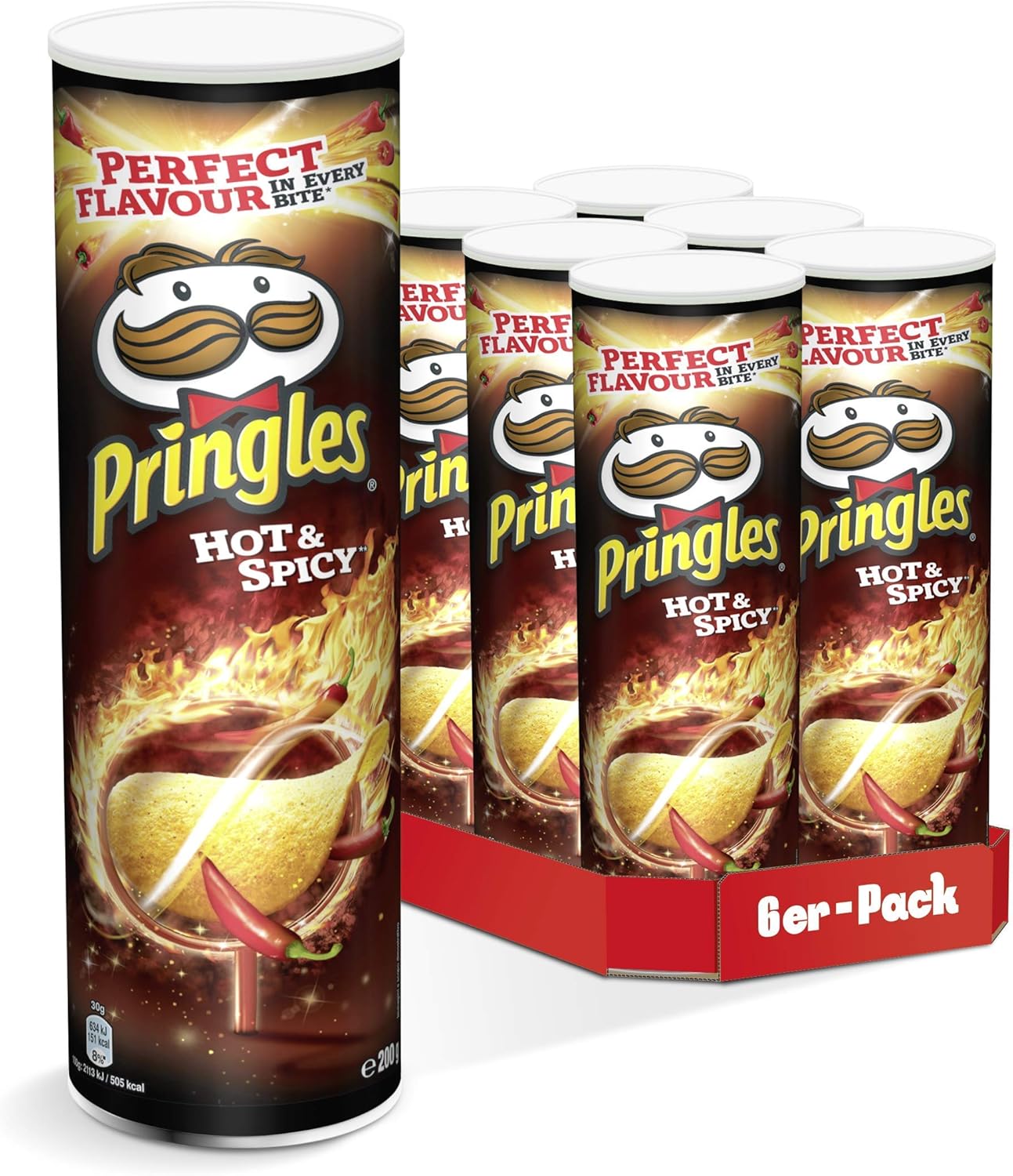 Pringles Hot & Spicy Chips 6 PartyPack (6 x 200g) Amazon.co.uk Grocery