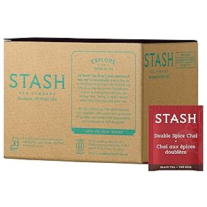 Stash Tea Double Spice Chai Black Tea, 100 Count Box of Tea Bags in Foil (packaging may vary)