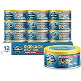 Wild Planet Skipjack Wild Tuna, No Salt Added, Canned Tuna, Pole & Line Sustainably-Caught, Kosher, 5 Ounce Can (Pack of 12)
