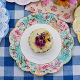 Talking Tables 24 Floral Paper Plates 17.5 cm with Scalloped Edge view 3