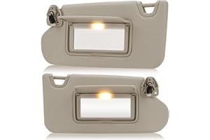 HKPARTS for 2013-2018 Nissan Altima Without Sunroof Left Driver & Right Passenger Side Sun Visor SunVisor with Light 96400-3TA2A 96401-3TA2A (Beige)
