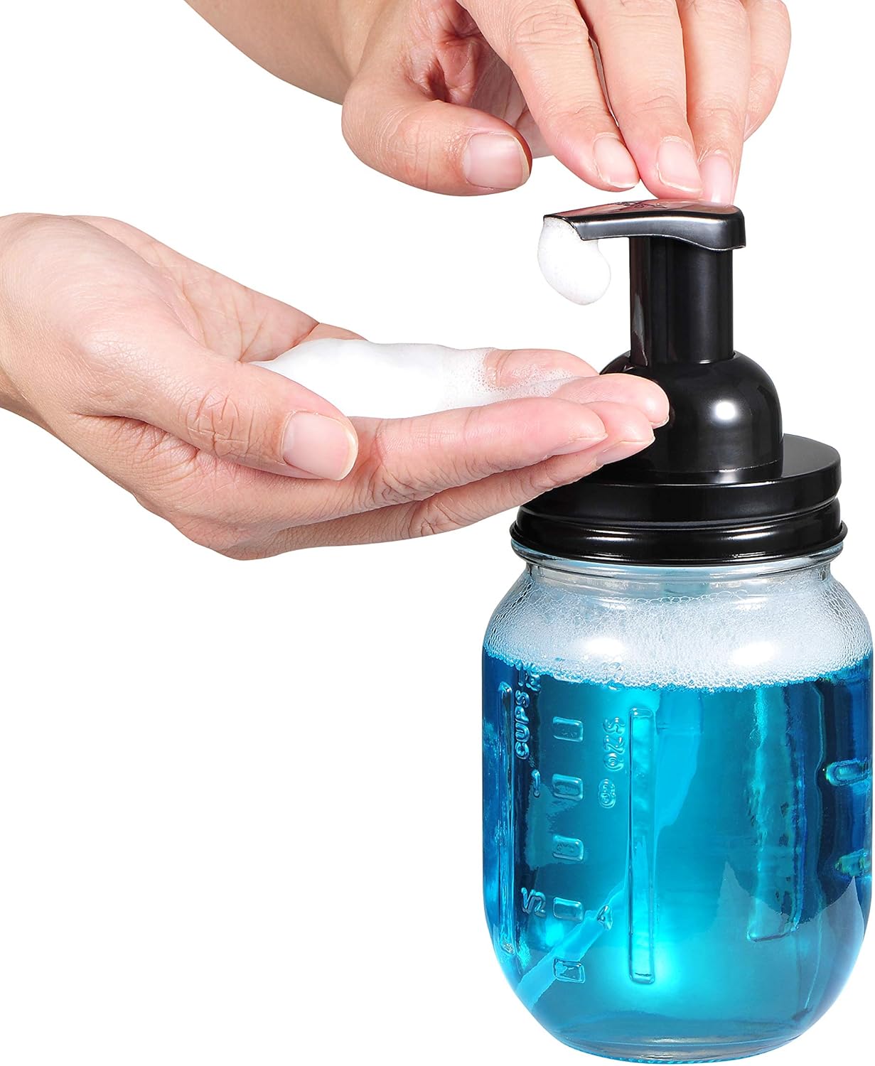 Mason Jar Foaming Soap Dispenser Rustproof Stainless Steel Lid / BPA