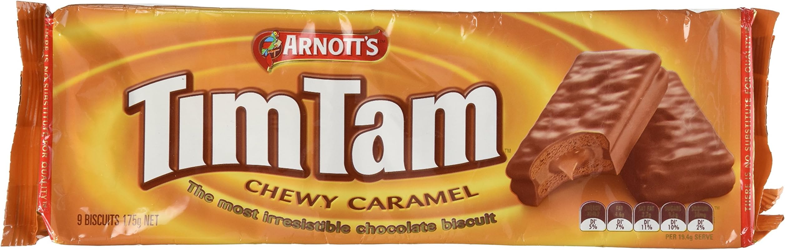 TimTams Arnott's Caramel Biscuit, 185 g, Pack of 2, TIMTAMSCC2