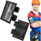 Chinco 2 Pcs Arm Badge Holder with Sticker Pouch Elastic Straps, Black | Waterproof, Adjustable ID Card Pouch, Clear Window Badge Holder, for Office Staff, Gym, Running, Outdoor Sports, Skiing