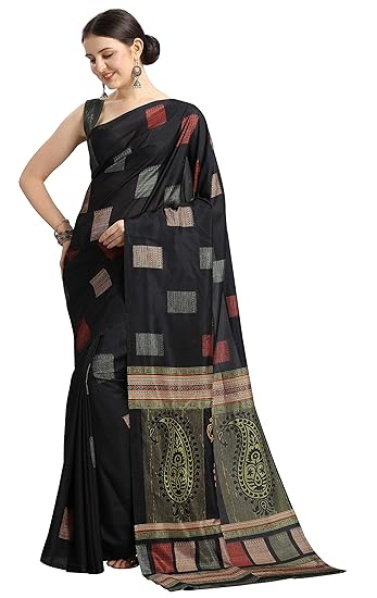 Ethnic Junction Women's Printed Saree with blouse piece