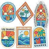 Desert Cactus Long Island University Sticker LIU Sharks Sticker Vinyl Decals Laptop Water Bottle Car Scrapbook Sheet T2 (Type 2-Surfing)