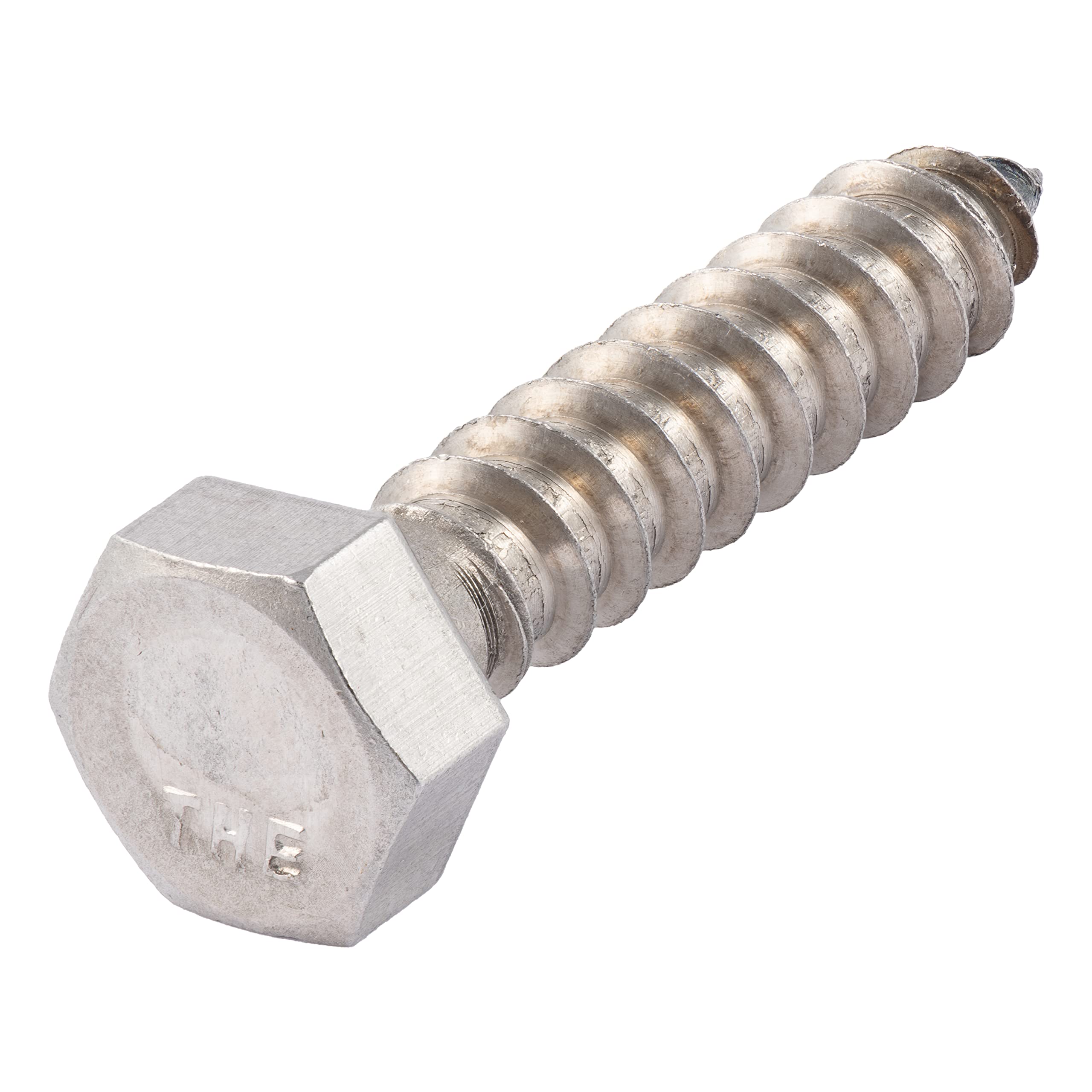 Photo 1 of 1/4 x 1 Stainless Lag Bolt (25-Pack) 18-8 Stainless Steel, Heavy Duty Hex Wood Lag Screw, ASME B18.2.1 Commercial/Industrial Grade by Makers Bolt