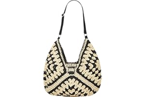 HALEMET Straw Hobo Bags for Women Vintage Shoulder Bag Everything Tote Bag Designer Beach Bag Holiday Work Everyday Summer