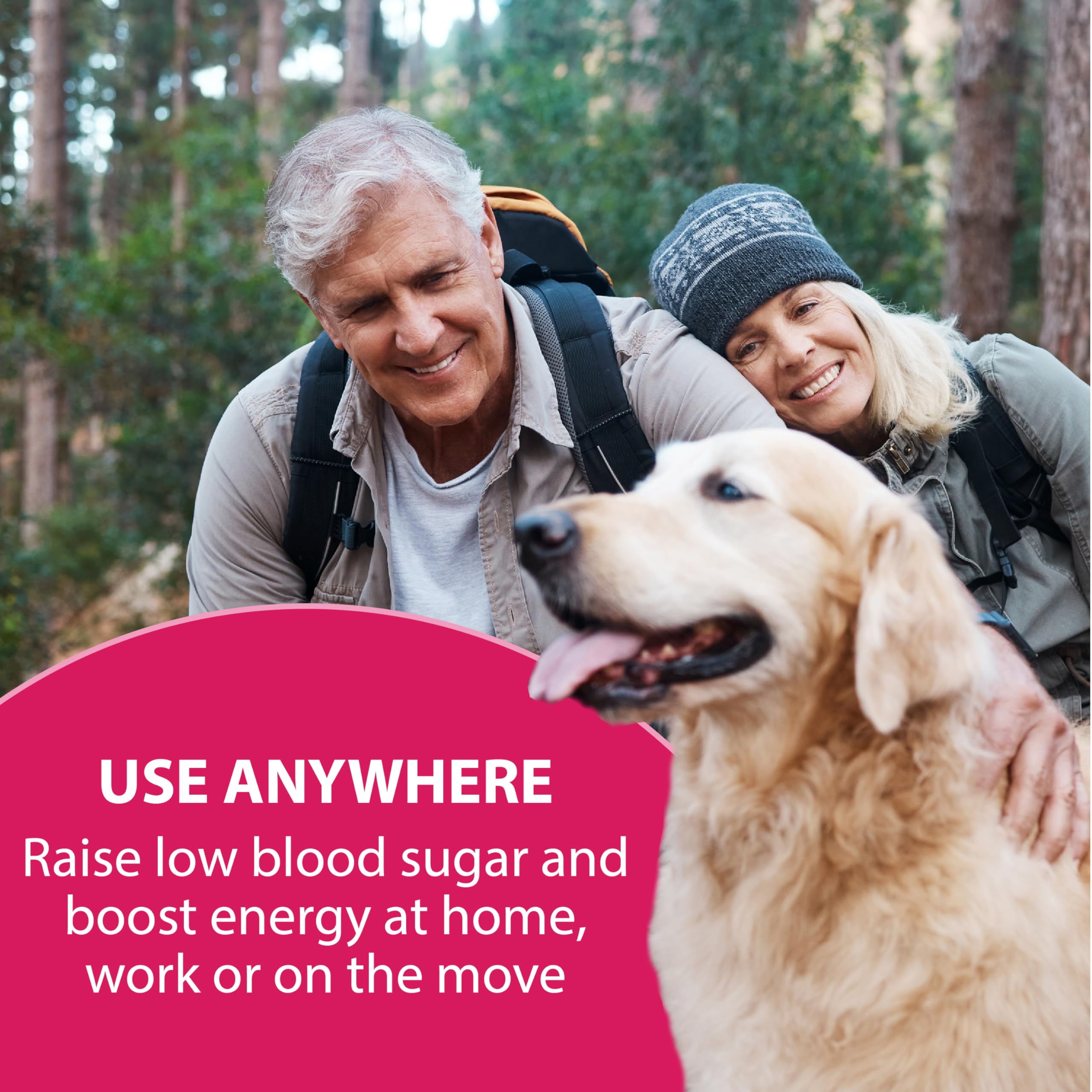 TRUEplus Glucose Tablets, Chewable, Raspberry Flavor, 15g Fast-Acting Carbohydrates, Fat Free, Gluten Free, Raise Low Blood Sugar and Boost Energy, 10 Count, 6 Tubes