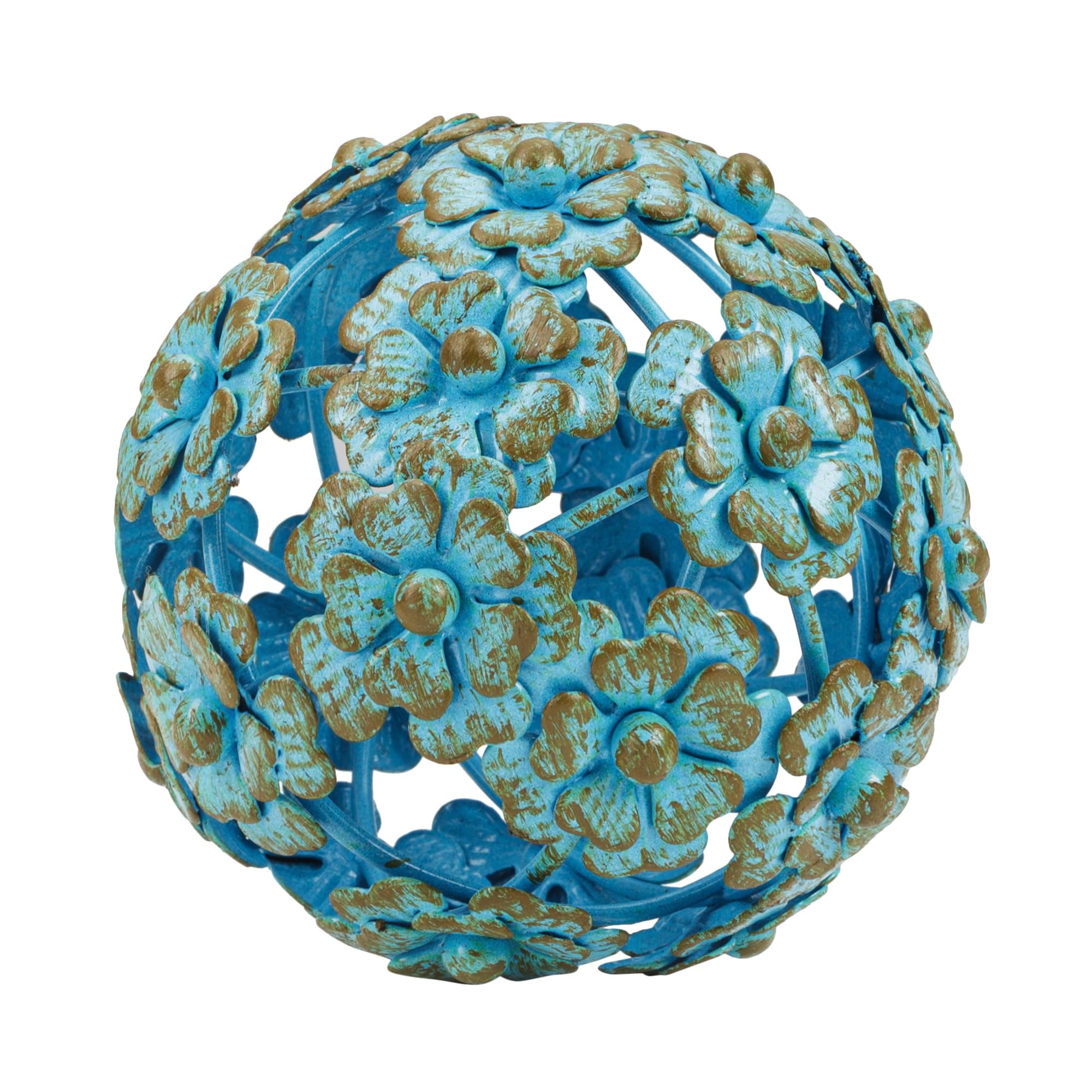 Photo 1 of Everydecor Metal Decorative Sphere for Home Decor - Decorative Balls for Shelves, Centerpiece Bowls, Bookshelf - Decoration Orbs Accents for Living Room, Bedroom - Antique Blue Shelf Spheres