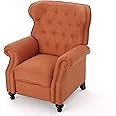 GDFStudio Waldo Tufted Wingback Recliner Chair(Orange)
