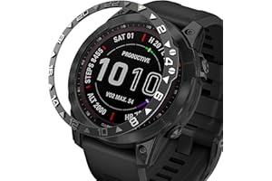 BAIHUIAM Bezel Ring Compatiable with Garmin Fenix 7X, Stainless Steel Bezel Ring Adhesive Cover Anti Scratch & Collision Protector for Garmin Fenix 7X Sapphire Solar (Black - Not for 7/7S)