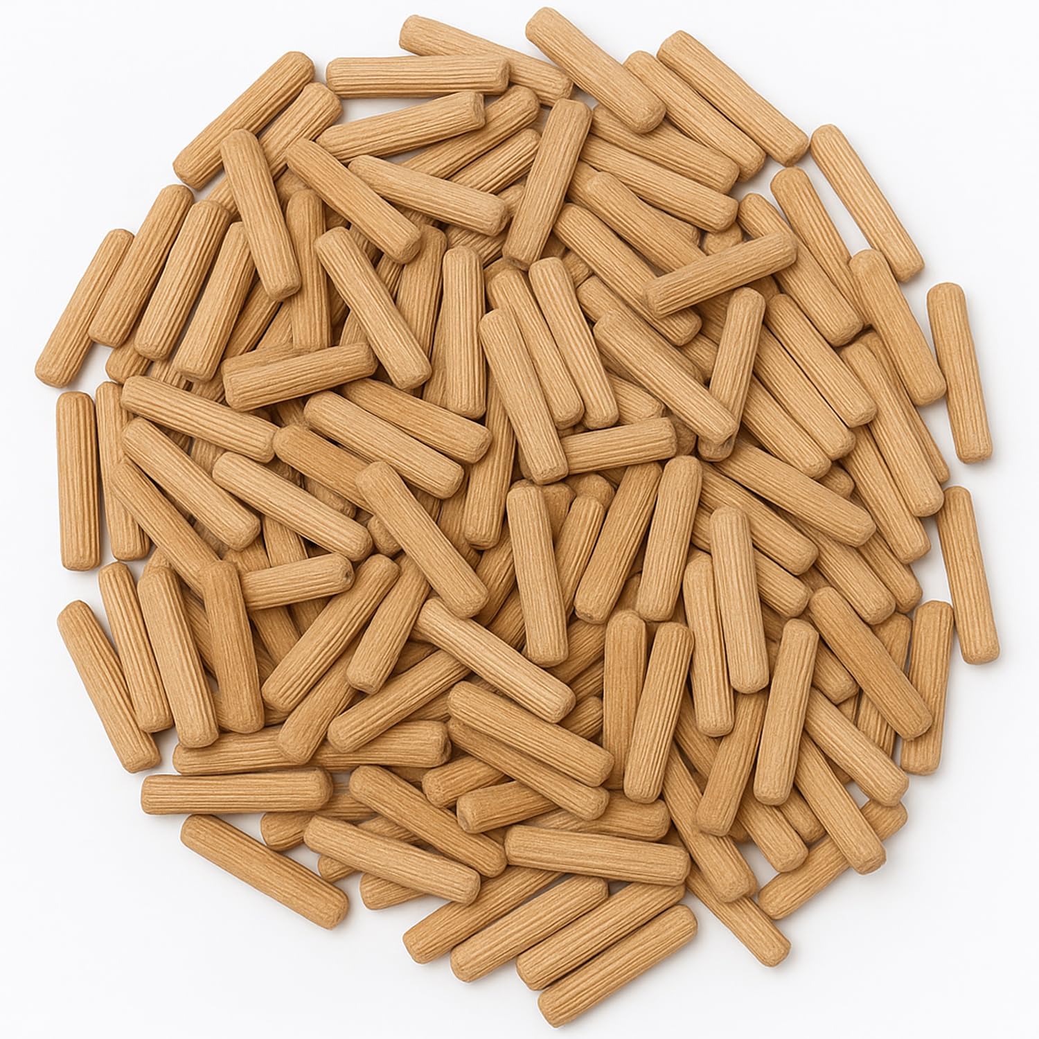 200PCS Kiln-Dried Hardwood Wooden Dowel Pins – Precision Fluted & Beveled Design (10mm x 40mm) for Strong & Secure Joints in Furniture, Cabinetry, Crafting, Carpentry, and DIY Woodworking Projects