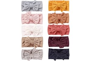 10 Pack Baby Girl Headbands baby Headbands Baby bows Turban Knotted Nylon Newborn Head Bands Infant Toddler Hairbands and Bow
