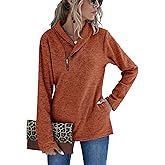 Romanstii Quarter Zip Sweatshirt for Women Fall Long Sleeve Cowl Neck Top 2025 Fashion Pullover with Pockets