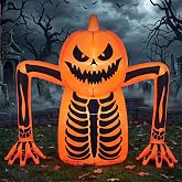 Joiedomi 5.5FT Long Halloween Pumpkin Skeleton Inflatable Decoration with Built-in LED Lights – Spooky Halloween Blow Up Decoration with LED Lighted for Yard Lawn Garden Indoor Outdoor