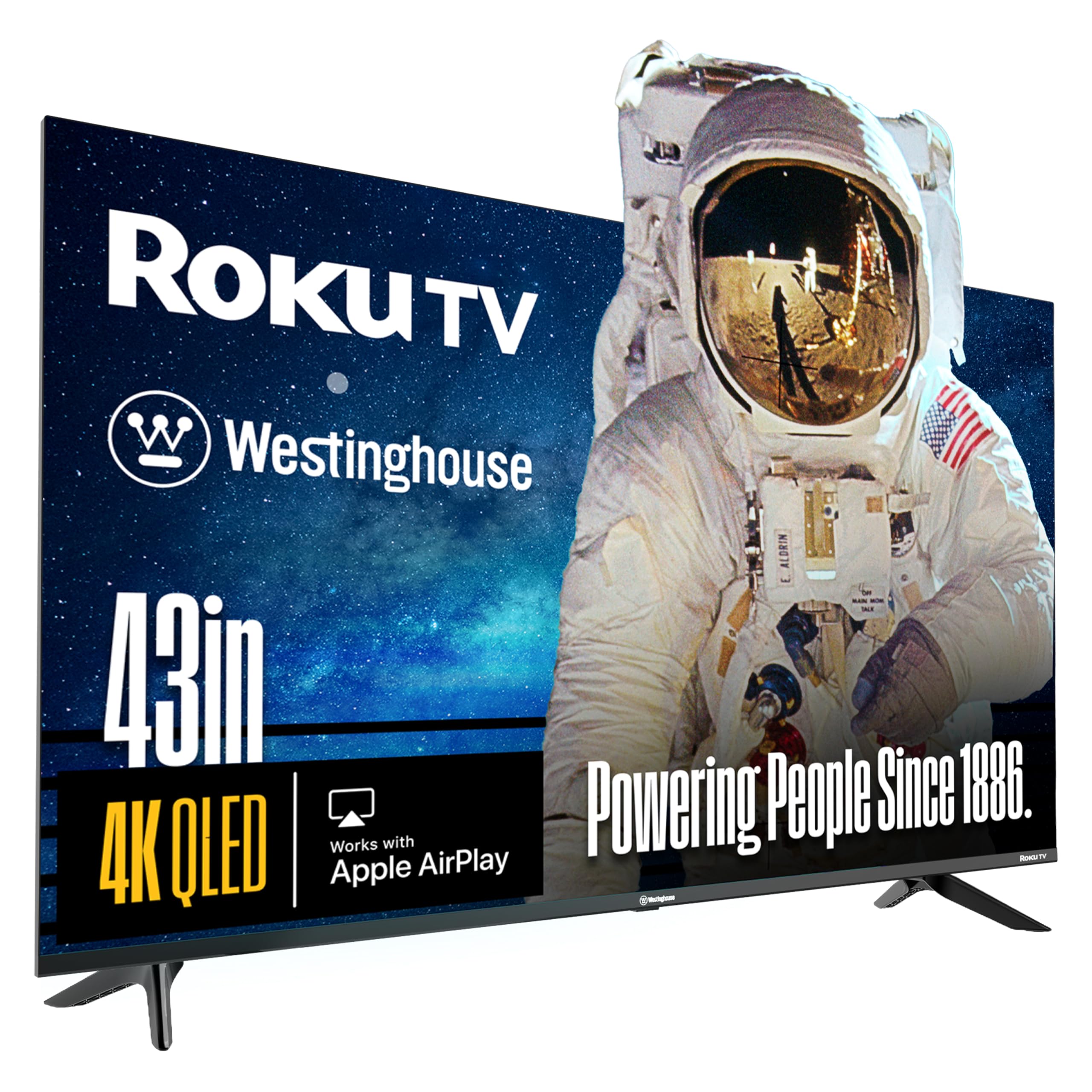 Photo 1 of Westinghouse Roku TV - 43 Inch Smart TV, 4K UHD QLED Television w/HDR 10+, Dolby Vision, Wi-Fi & Mobile App Connectivity, Flat Screen Compatible w/Apple HomeKit, Alexa, & Google Assistant