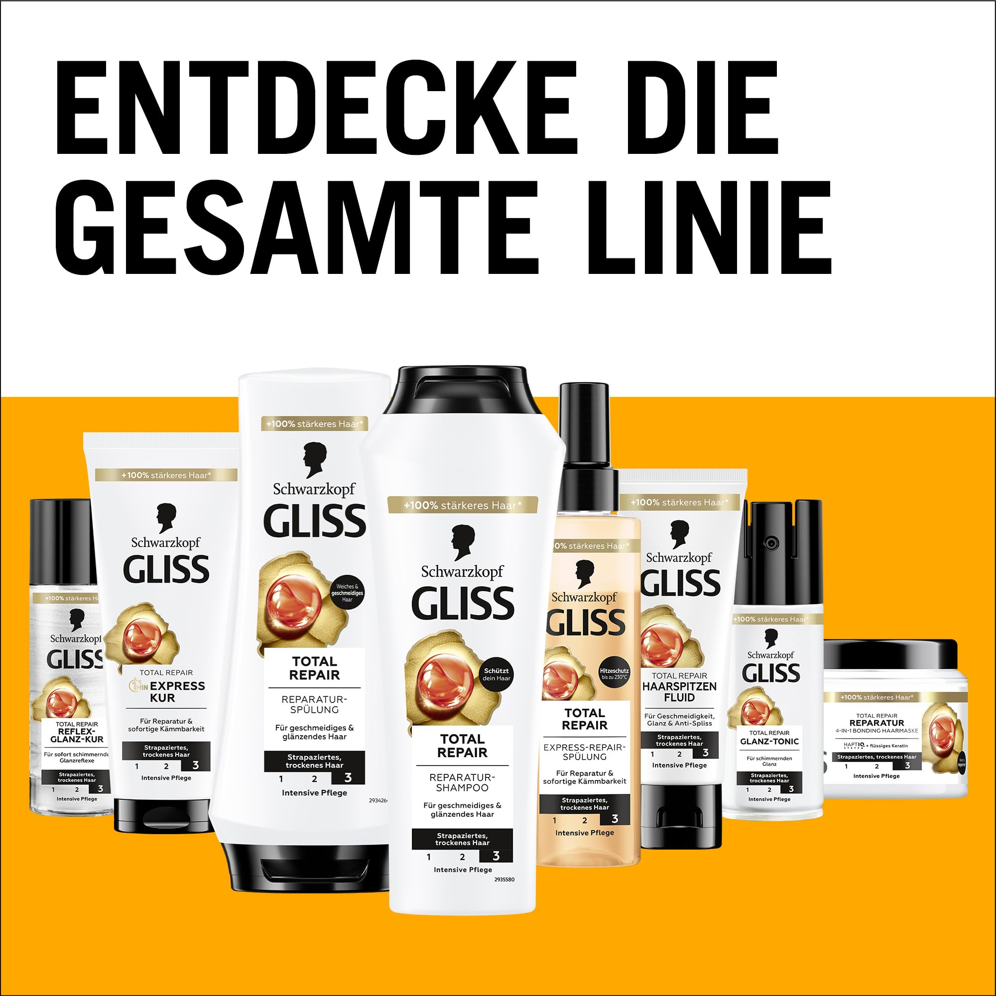Gliss Shampoo Total Repair (250 ml), Haarshampoo mit flüssigem Keratin & Blüten-Nektar, Pflegeshampoo für trockenes und geschädigtes Haar reduziert Haarbruch 8