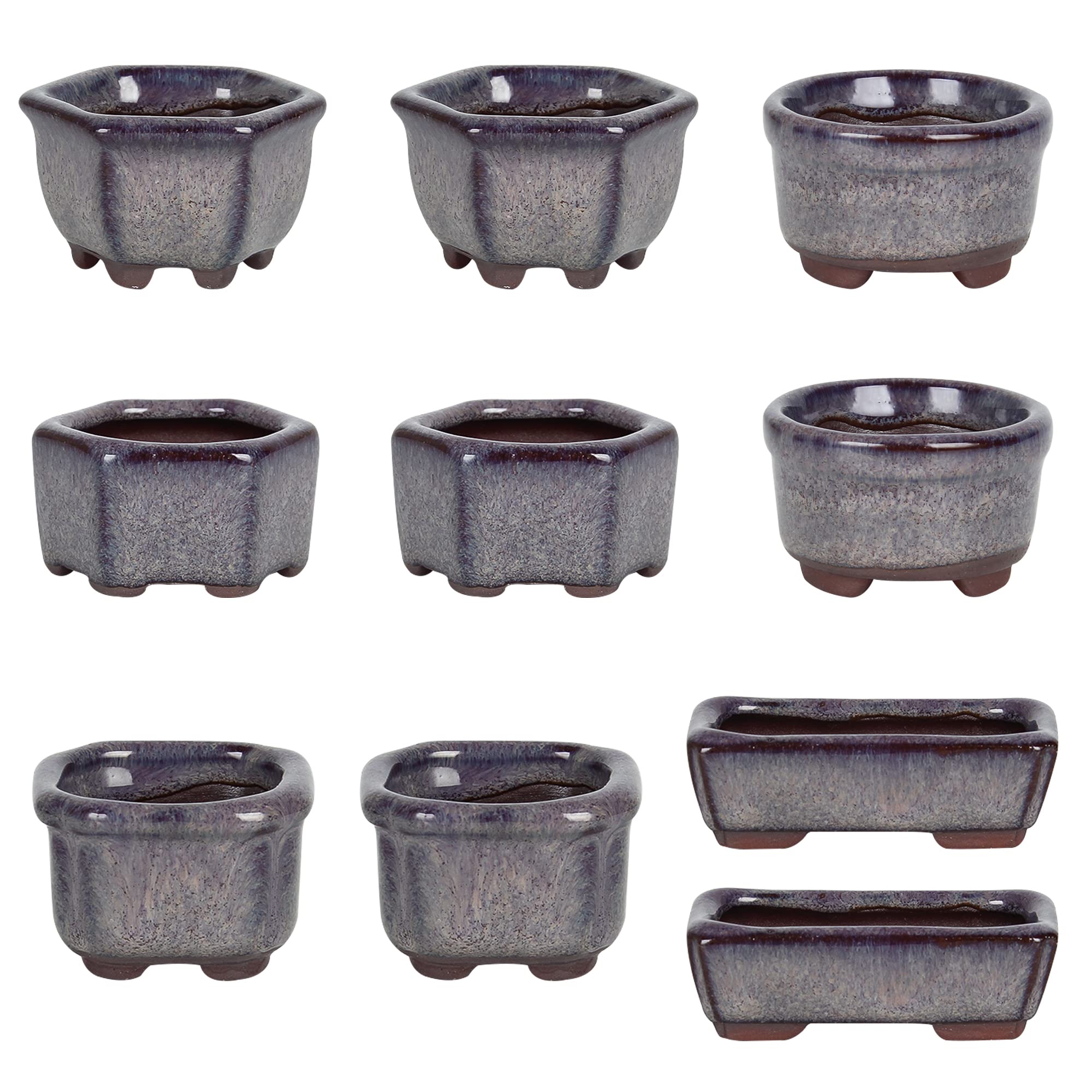 happy bonsai 1.8"(4.5cm) 10 Mini Glazed Pots