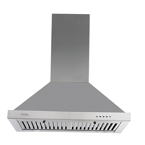 Hindware 60cm 1000 m3/hr Chimney (Blaze SS 60, 2 Baffle Filters, Steel/Grey)