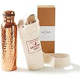 Artisan's Anvil Copper Water Bottle - 32oz - Versatile and Travel-Friendly Pure Copper Water Bottle – Ayurvedic Copper Drinking Bottle for Women and Men – Wide Mouth Design – Carrying Canvas Bag