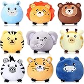 Skylety 9 Pcs Mini Plush Animals Toys Bulk 3.15 Inch Cute Soft Small Stuffed Animal Plush Keychain for Kids Goodie Bag Fillers Birthday Classroom School Prizes Easter (Forest Animals)