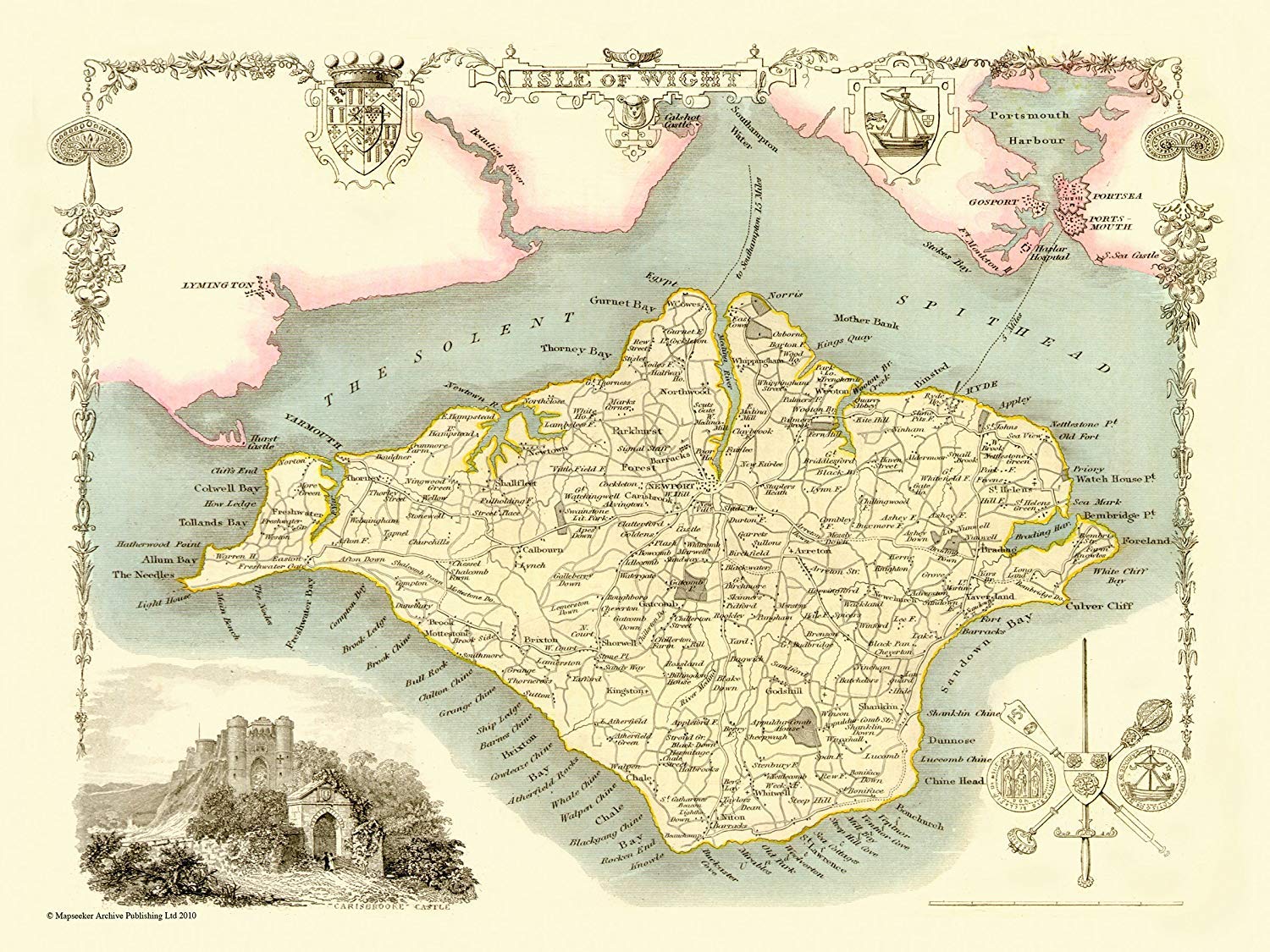 Old Map of Isle Of Wight 1836 By Thomas Moule 1000 Piece Jigsaw Puzzle 690mm x 480mm (jg)
