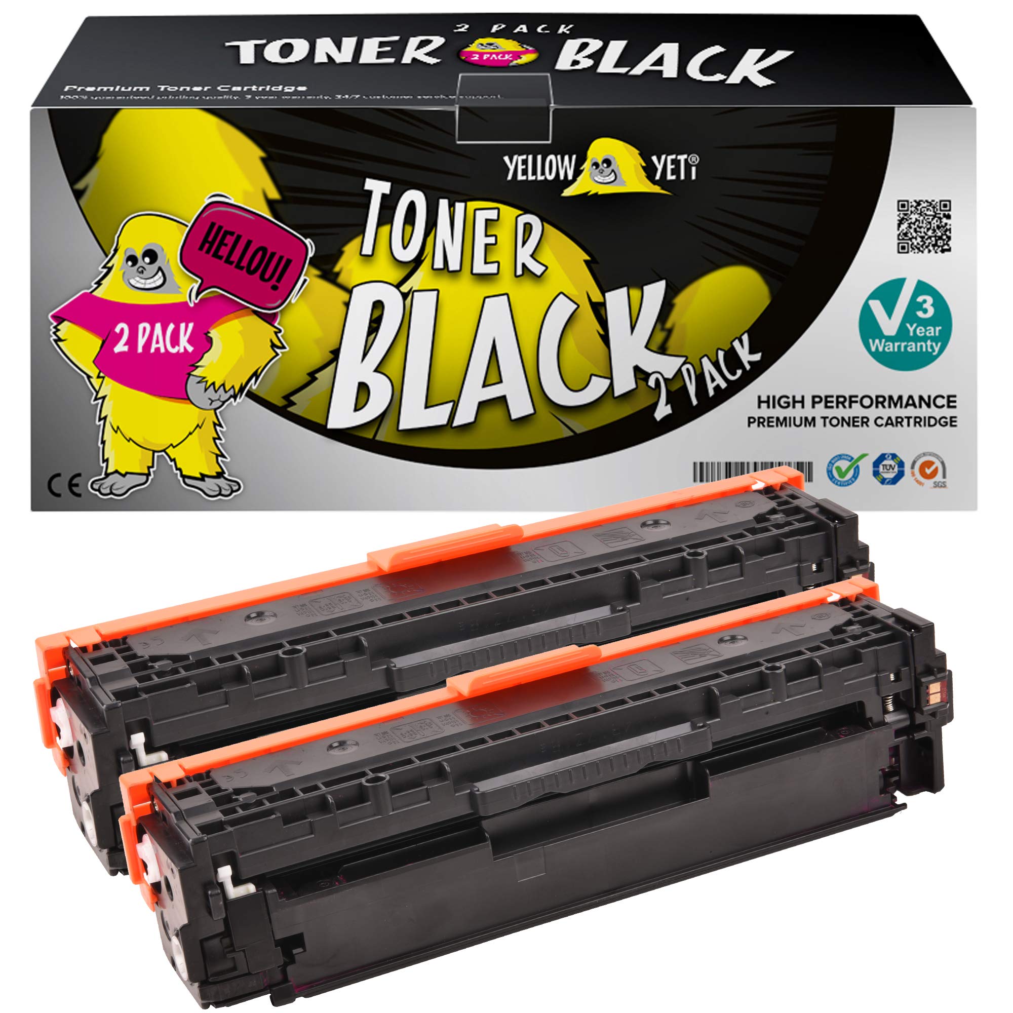 YELLOW YETI 305X CE410X (4,000 Pages) 2 Compatible Black Toner Cartridges for LaserJet Pro 300 M351 M351a MFP M375 M375nw Pro 400 M451 M451dn M451dw M451nw MFP M475 M475dn M475dw