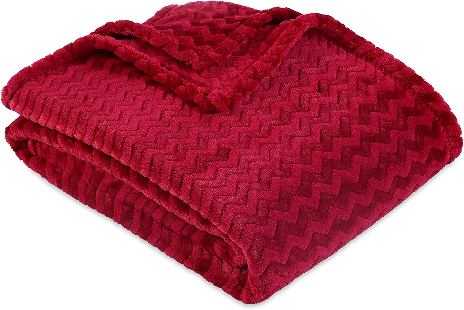 Berkshire Blanket Velvetloft Contemporary Chevron Plush Throw, Crimson Home & Kitchen