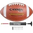 Cannon Sports Official Size Football - Composite Leather Football with Extra Grip & Durable Construction for All-Weather Play – Regulation Football with Pump