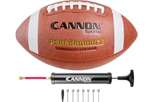 Cannon Sports Official Size Football - Composite Leather Football with Extra Grip & Durable Construction for All-Weather Play – Regulation Size Ball with Pump