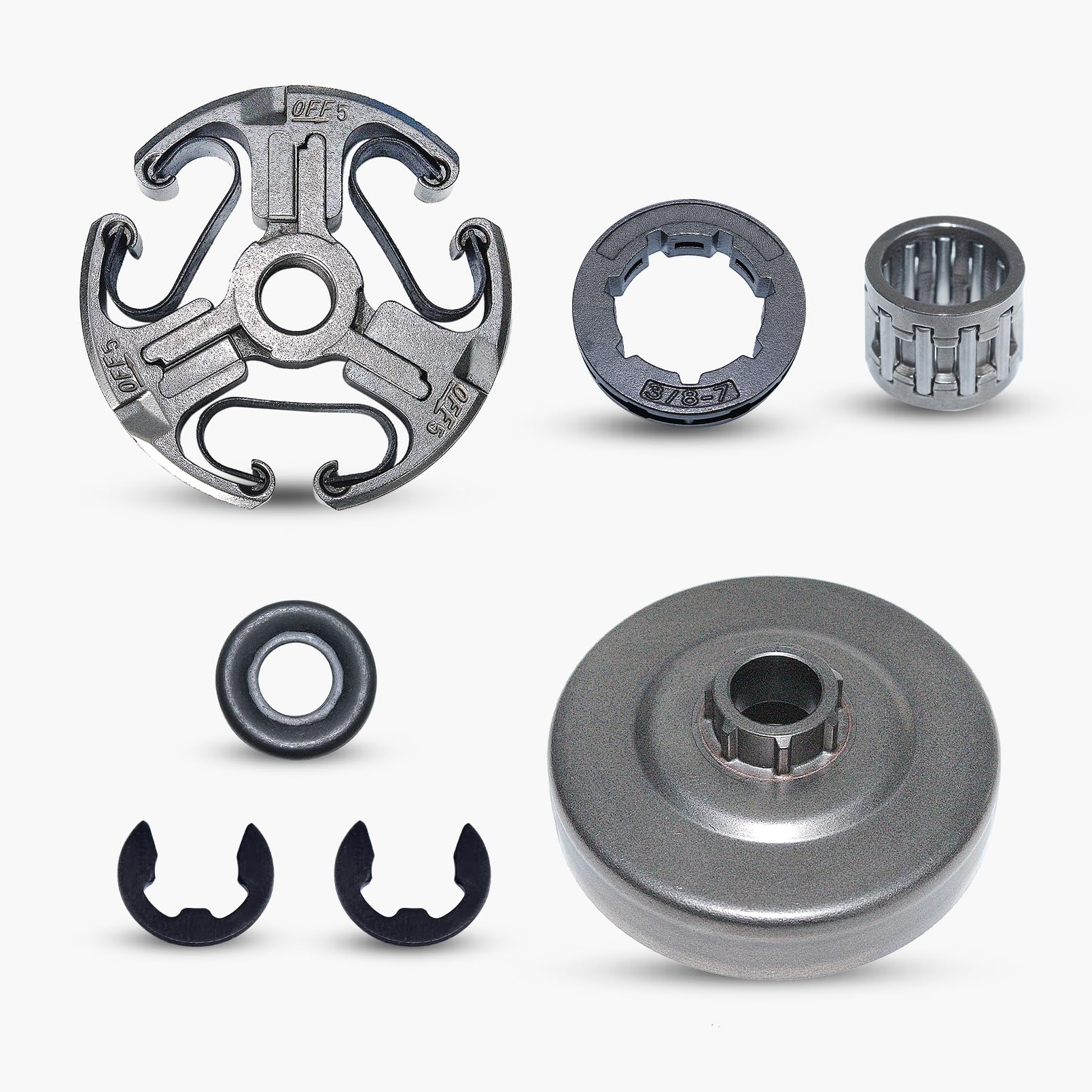 Haishine Clutch Drum Sprocket Rim Washer Bearing Kit for Husqvarna 365 372 XP 372XP 371 362 Chainsaw Parts 3/8" Pitch 7 Tooth