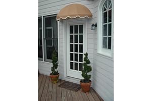 Easyawn Door and Window Sunbrella Canvas Awning / 5 Colors + 3 Sizes/Dome Awning / (Linen 4 feet Wide)