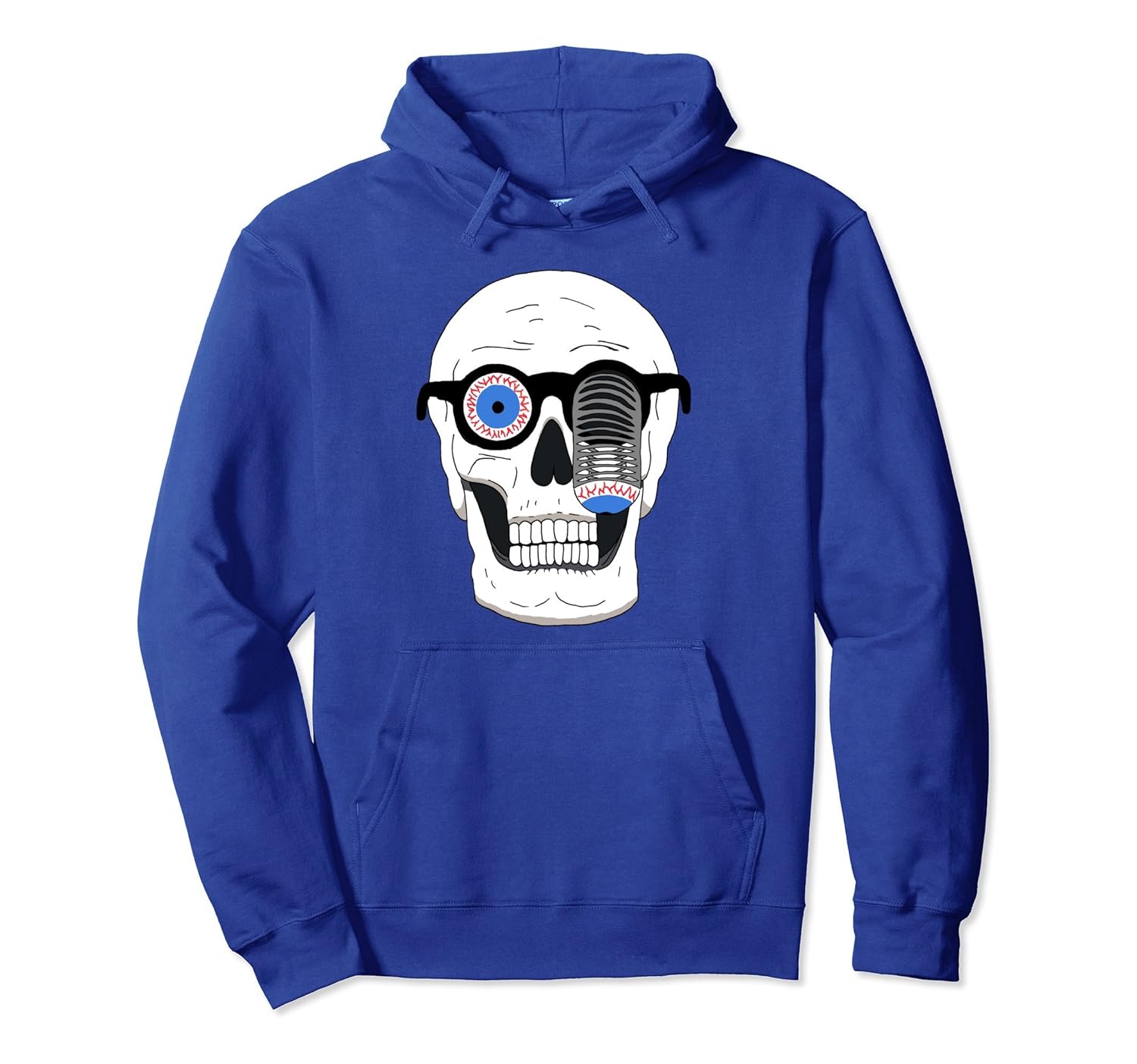 Funny Halloween Costume Hoodie Skull With Funny Glasses-ANZ