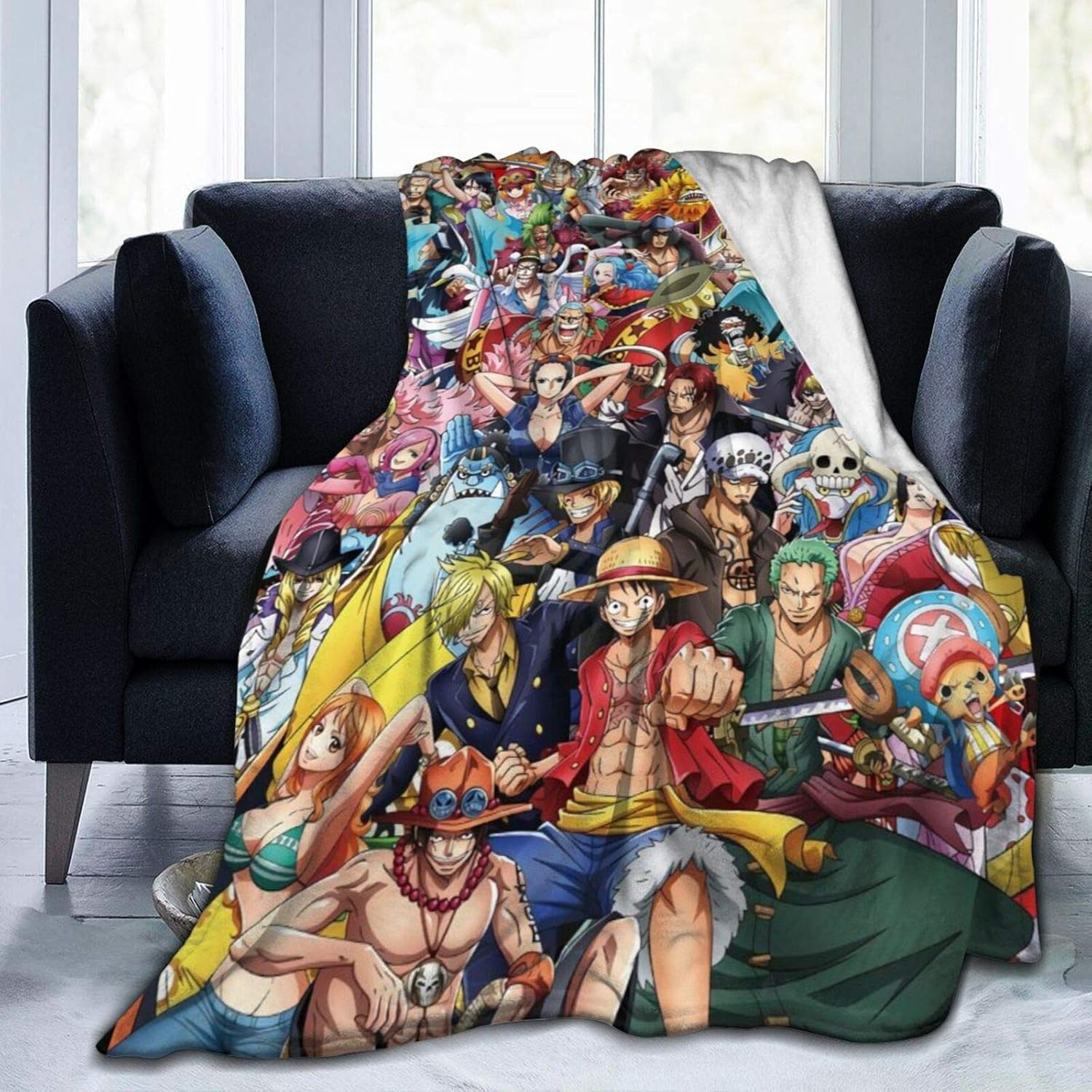 Wakaltk One Piece Anime Throw Blanket Microfiber Lightweight Fluffy Cozy Blanket For Couch Sofa Bed 50 X40 Kitchen Dining Amazon Com