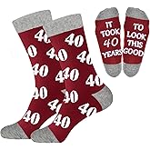Cooperwin 40th 50th 60th Birthday Gifts for Her, Women 40th 50th 60th Birthday Decoration, Funny Socks Gift Idea for Mom Wife