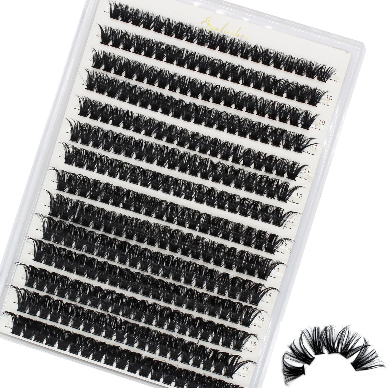Bransfy Cluster Lashes 280PCS D Curl Individual Eyelashes Natural Lash Clusters Fluffy Mix Individual Extensions (60D-0.07D 9-16mm)