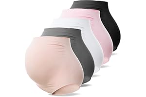 SUNNYBUY Women's Maternity High Waist Underwear Pregnancy Seamless Soft Hipster Panties Over Bump