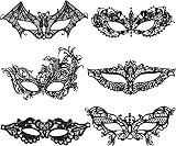 Aomig 6 Pcs Black Lace Masquerade Masks for Women Venetian Party Elegant Eye view 8