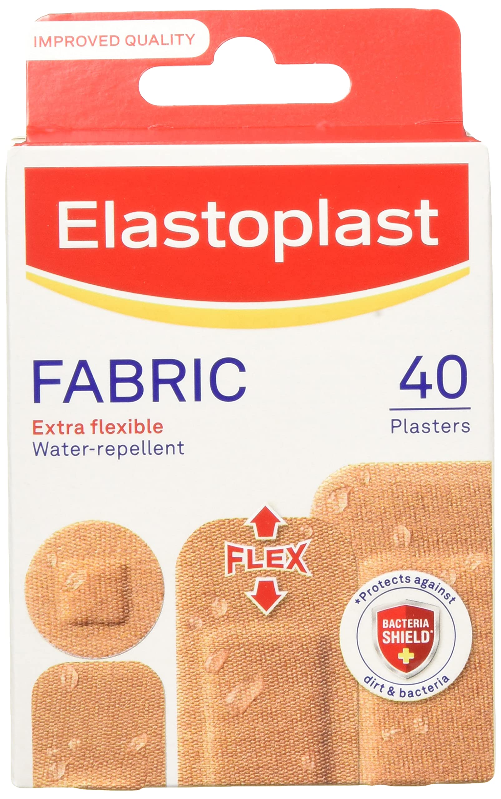 Elastoplast Extra Flexible Fabric Plasters Total 200 Strips (40 Strips X 5 Pack)