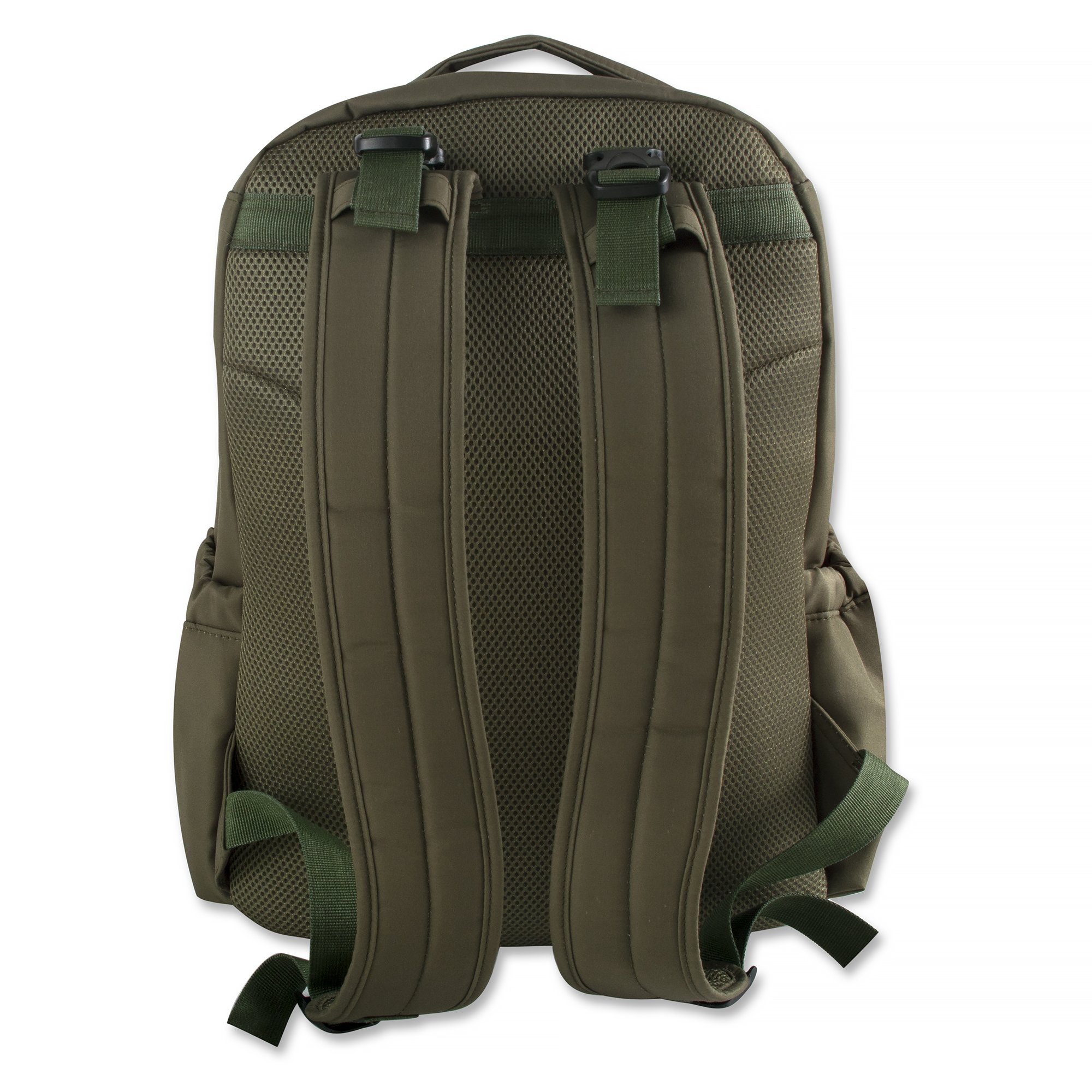 Baby Essentials Fisher-Price Signature Morgan Quilted Backpack Diaper Bag with Changing Pad, Stroller Clips, Laptop Compartment (Olive)