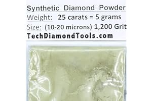 TechDiamondTools Diamond Powder for Polishing Glass Quartz Marble Rock Jewelry Stone Windshield Travertine Gemstone 1,500 Grit – 6-12 Microns - 25 Carats = 5 Grams USA Made Scratch Remover
