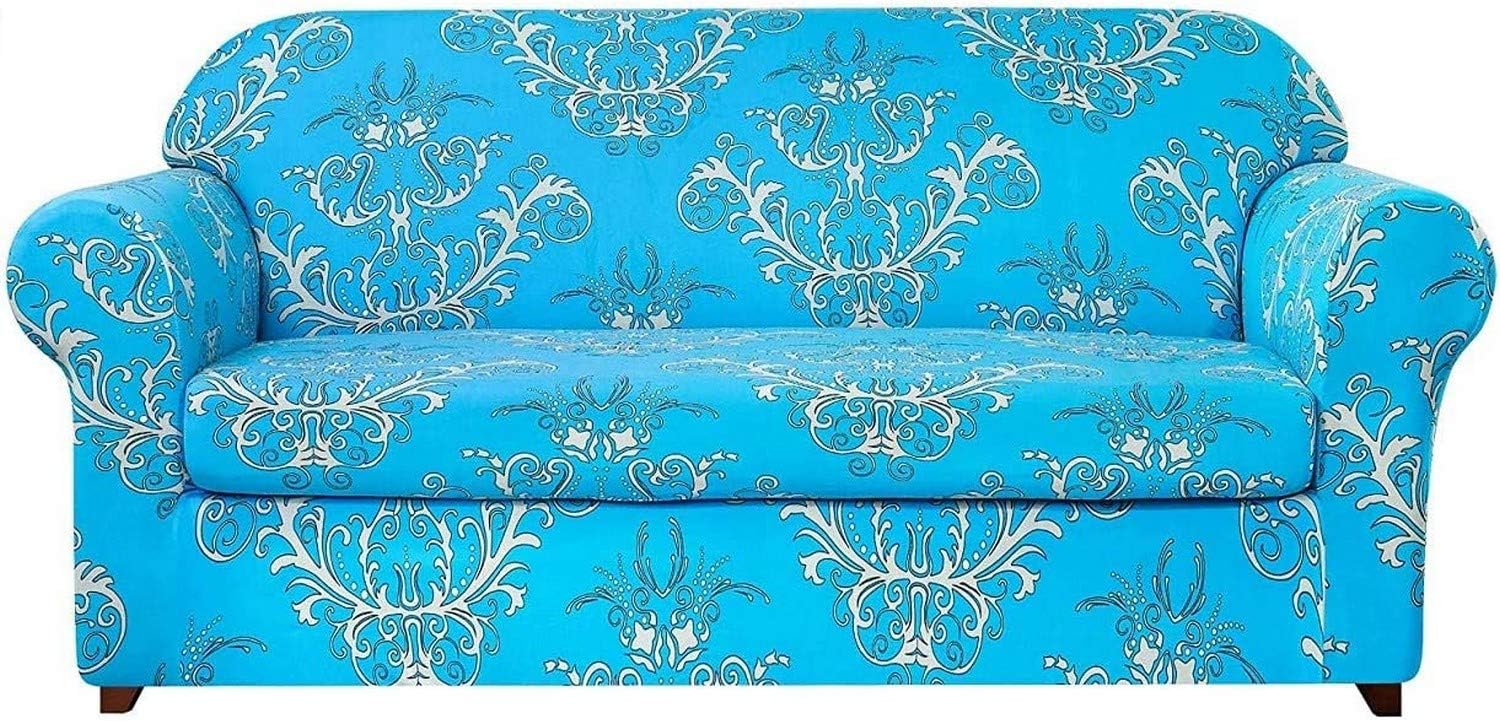 Funda para sillón con respaldo floral, 2 piezas, diseño elástico