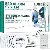 Lunderg Bed Alarm for Elderly Adults - Wireless Sensor Pad (10” x 30”) & Pager - Bed Alarms and Fall Prevention for Elderly a