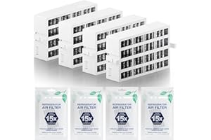 W10311524 AIR1 Refrigerator Air Filter Cartridge Replacement for Whirlpool Kenmore Refrigerator Compatible with Fresh Flow Refrigerator Air Filter, White, 4 Pack by Funmit