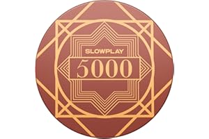 SLOWPLAY Nash Ceramic Poker Chips in Bulk, Casino Grade Ceramic 12-Gram Poker Chip for Texas Hold'em, 43mm Professional Chips Pack of 50 with Denomination of 5000